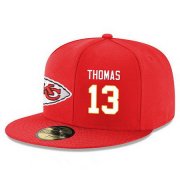 Wholesale Cheap Kansas City Chiefs #13 De'Anthony Thomas Snapback Cap NFL Player Red with White Number Stitched Hat