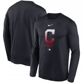 Wholesale Cheap Men\'s Cleveland Indians Nike Navy Authentic Collection Legend Performance Long Sleeve T-Shirt