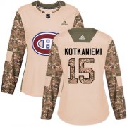 Wholesale Cheap Adidas Canadiens #15 Jesperi Kotkaniemi Camo Authentic 2017 Veterans Day Women's Stitched NHL Jersey