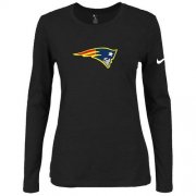 Wholesale Cheap Women's Nike New England Patriots Of The City Long Sleeve Tri-Blend NFL T-Shirt Black-2