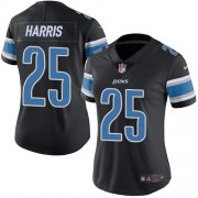 Wholesale Cheap Nike Lions #25 Will Harris Black Women's Stitched NFL Limited Rush Jersey