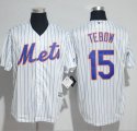 Wholesale Cheap Mets #15 Tim Tebow White(Blue Strip) New Cool Base Stitched MLB Jersey