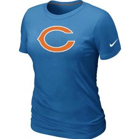 Wholesale Cheap Women\'s Nike Chicago Bears Logo NFL T-Shirt Light Blue