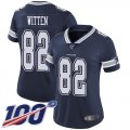 Wholesale Cheap Nike Cowboys #82 Jason Witten Navy Blue Team Color Women's Stitched NFL 100th Season Vapor Limited Jersey