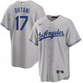 Cheap Men's Los Angeles Dodgers #17 Shohei Ohtani Gray Cool Base Stitched Jersey