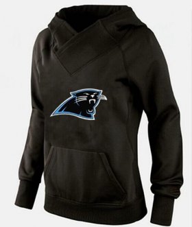 Wholesale Cheap Women\'s Carolina Panthers Logo Pullover Hoodie Black