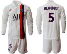 Wholesale Cheap Paris Saint-Germain #5 Marquinhos Away Long Sleeves Soccer Club Jersey
