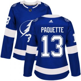 Cheap Adidas Lightning #13 Cedric Paquette Blue Home Authentic Women\'s Stitched NHL Jersey