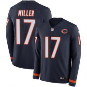 Wholesale Cheap Nike Bears #17 Anthony Miller Navy Blue Team Color Men's Stitched NFL Limited Therma Long Sleeve Jersey