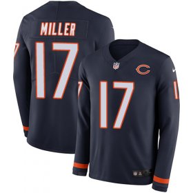Wholesale Cheap Nike Bears #17 Anthony Miller Navy Blue Team Color Men\'s Stitched NFL Limited Therma Long Sleeve Jersey
