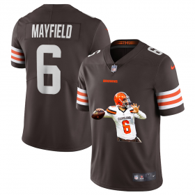 Wholesale Cheap Cleveland Browns #6 Baker Mayfield Men\'s Nike Player Signature Moves 2 Vapor Limited NFL Jersey Brown