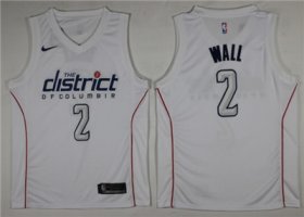 Wholesale Cheap Nike Wizards #2 John Wall White City Edition Swingman Jersey