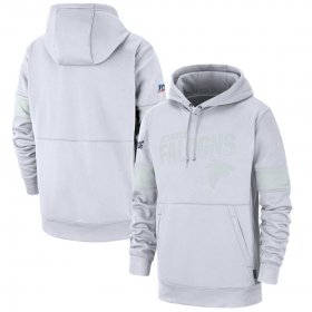 Wholesale Cheap Atlanta Falcons Nike NFL 100 2019 Sideline Platinum Therma Pullover Hoodie White