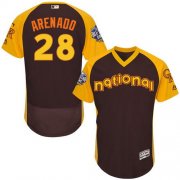 Wholesale Cheap Rockies #28 Nolan Arenado Brown Flexbase Authentic Collection 2016 All-Star National League Stitched MLB Jersey