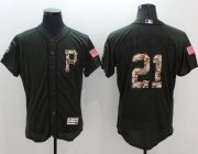 Wholesale Cheap Pirates #21 Roberto Clemente Green Flexbase Authentic Collection Salute to Service Stitched MLB Jersey