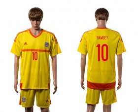 Wholesale Cheap Wales #10 Ramsey Away Soccer Country Jersey