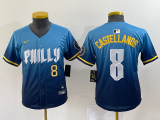 Cheap Womens Philadelphia Phillies #8 Nick Castellanos Blue 2024 City Connect Limited Stitched Jersey