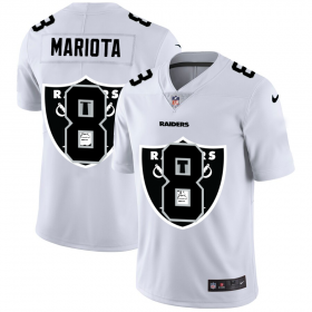 Wholesale Cheap Las Vegas Raiders #8 Marcus Mariota White Men\'s Nike Team Logo Dual Overlap Limited NFL Jersey