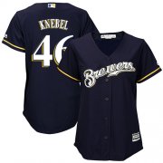 Wholesale Cheap Brewers #46 Corey Knebel Navy Blue Alternate Women's Stitched MLB Jersey
