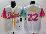 Wholesale Cheap Men's San Diego Padres #22 Juan Soto Number White NEW 2023 City Connect Cool Base Stitched Jersey