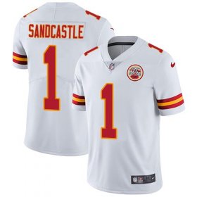 Wholesale Cheap Nike Chiefs #1 Leon Sandcastle White Men\'s Stitched NFL Vapor Untouchable Limited Jersey