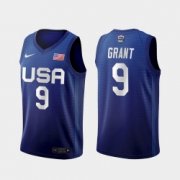 Wholesale Cheap Men's USA Team Jerami Grant Away Blue 2021 Tokyo Olympics Jersey