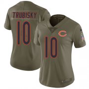 Wholesale Cheap Nike Bears #10 Mitchell Trubisky Olive Women's Stitched NFL Limited 2017 Salute to Service Jersey