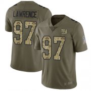 Wholesale Cheap Nike Giants #97 Dexter Lawrence Olive/Camo Men's Stitched NFL Limited 2017 Salute To Service Jersey