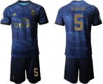 Wholesale Cheap Real Madrid #5 Varane Dark Blue Soccer Club Jersey