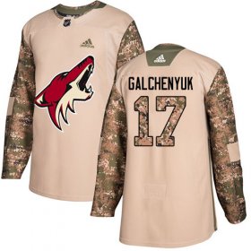 Wholesale Cheap Adidas Coyotes #17 Alex Galchenyuk Camo Authentic 2017 Veterans Day Stitched Youth NHL Jersey