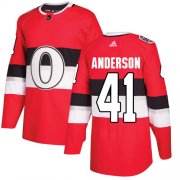 Wholesale Cheap Adidas Senators #41 Craig Anderson Red Authentic 2017 100 Classic Stitched NHL Jersey