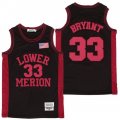 Wholesale Cheap Men's Lower Merion High School #33 Kobe Bryant Black With Red Name High School Swingman Jersey