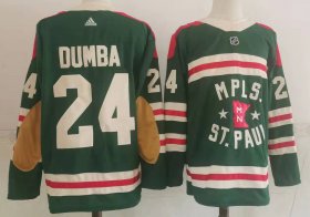 Wholesale Cheap Men\'s Minnesota Wild #24 Matt Dumba Green 2022 Winter Classic Adidas Stitched NHL Jersey