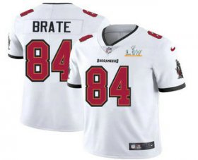 Wholesale Cheap Men\'s Tampa Bay Buccaneers #84 Cameron Brate White 2021 Super Bowl LV Limited Stitched NFL Jersey