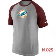 Wholesale Cheap Nike Miami Dolphins Ash Tri Big Play Raglan NFL T-Shirt Grey/Red