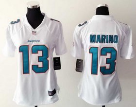 Wholesale Cheap Nike Dolphins #13 Dan Marino White Women\'s Stitched NFL Elite Jersey