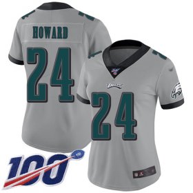 Wholesale Cheap Nike Eagles #24 Jordan Howard Silver Women\'s Stitched NFL Limited Inverted Legend 100th Season Jersey