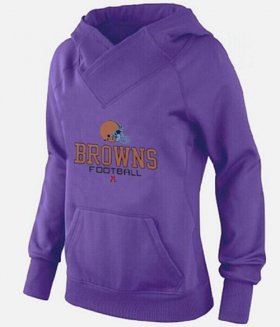 Wholesale Cheap Women\'s Cleveland Browns Big & Tall Critical Victory Pullover Hoodie Purple