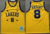 Wholesale Cheap Los Angeles Lakers #8 Kobe Bryant Yellow With Purple Star Swingman Throwback Jersey