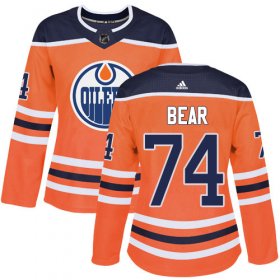 Wholesale Cheap Adidas Oilers #74 Ethan Bear Orange Home Authentic Women\'s Stitched NHL Jersey