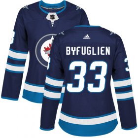 Wholesale Cheap Adidas Jets #33 Dustin Byfuglien Navy Blue Home Authentic Women\'s Stitched NHL Jersey
