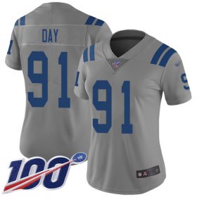 Wholesale Cheap Nike Colts #91 Sheldon Day Gray Women\'s Stitched NFL Limited Inverted Legend 100th Season Jersey