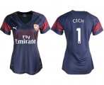Wholesale Cheap Women's Arsenal #1 Cech Away Soccer Club Jersey