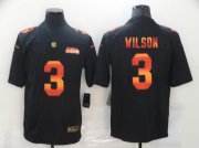 Wholesale Cheap Men's Seattle Seahawks #3 Russell Wilson Black Red Orange Stripe Vapor Limited Nike NFL Jersey
