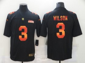 Wholesale Cheap Men\'s Seattle Seahawks #3 Russell Wilson Black Red Orange Stripe Vapor Limited Nike NFL Jersey