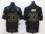Wholesale Cheap Men's Green Bay Packers #33 Aaron Jones Black 2020 Salute To Service Stitched NFL Nike Limited Jersey