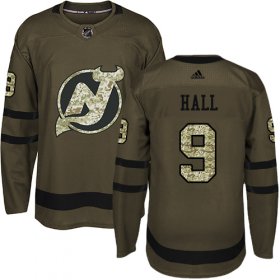 Wholesale Cheap Adidas Devils #9 Taylor Hall Green Salute to Service Stitched NHL Jersey