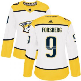 Wholesale Cheap Adidas Predators #9 Filip Forsberg White Road Authentic Women\'s Stitched NHL Jersey