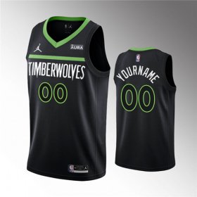 Wholesale Cheap Men\'s Minnesota Timberwolves Active Player Custom Black Statement Edition Stitched Jersey