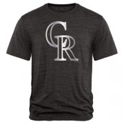 Wholesale Cheap Colorado Rockies Fanatics Apparel Platinum Collection Tri-Blend T-Shirt Black